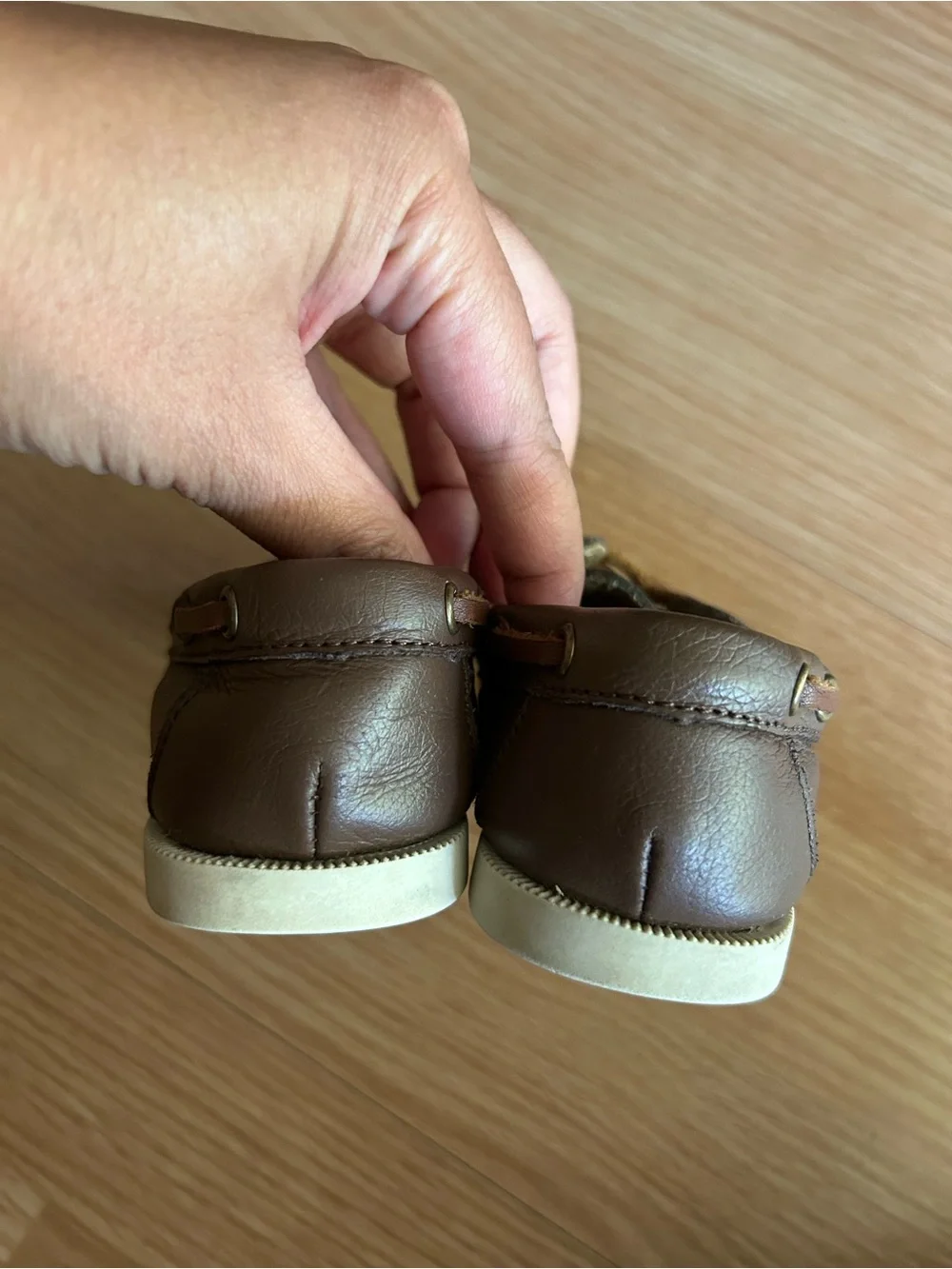Janie and Jack Brown Leather Boat Shoes Toddler 7